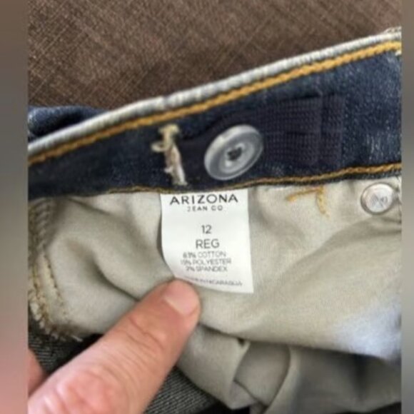 Arizona Jean Co Jeans Size 12 Reg Blue Denim Straight Leg Adjustable - Picture 5 of 9
